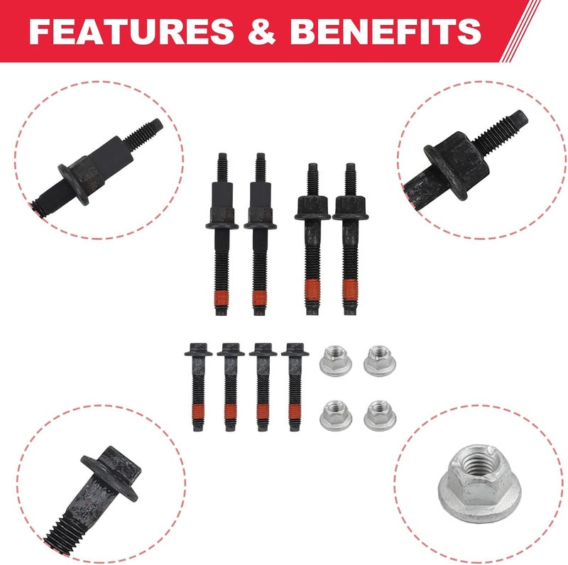 Fitede Exhaust Manifold Hardware Kit Fits for Dodge Dakota Durango Ram 1500 Chrysler Jeep Grand Cherokee Replaces# 6505257AA 6504331 Exhaust Manifold Bolt & Stud Nut Set - Image 4